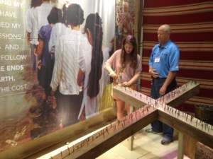 Cross at the IMB's interactive exhibit