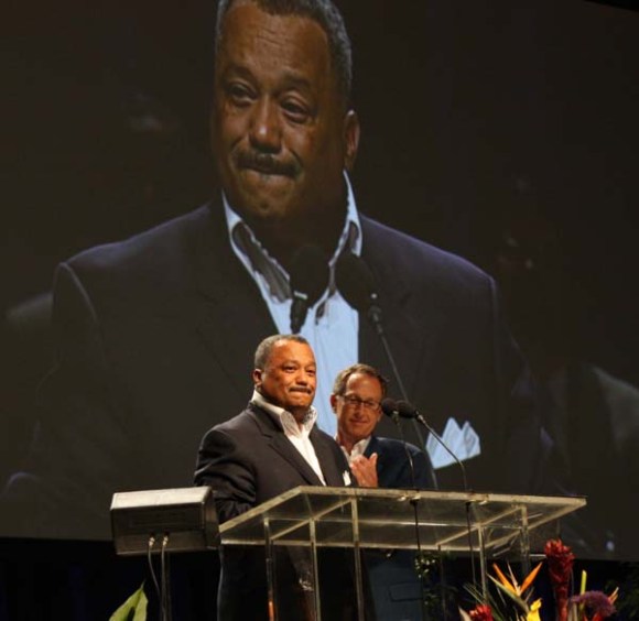 Pastor Fred Luter, the SBC's new president, receives a standing ovation from messengers at the convention's annual meeting.