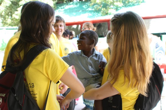 Moses, our first new friend at New Life. The kids there loved to interact with the team, despite our language barrier.