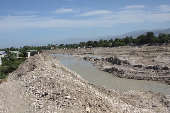 Late last year, Hurricane Sandy caused this river to flood, damaging homes in Bigarade and sweeping away some of the land built up around the river.