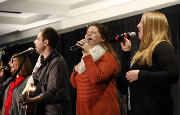 The worship team from Journey Church in Bourbonnais led Pastors' Conference attenders in old and new hymns.