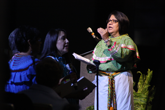 Native Praise, a choir representing 15 Native American tribes, led in worship between missionary testimonies.