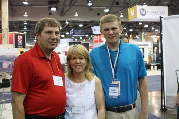 Cliff Woodman, pastor of Emmanuel Baptist in Carlinville, visited the exhibits with his wife, Lisa, and son, Daniel.