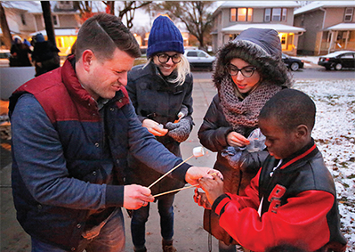 Indianapolis church planter Barry Rager (left) and New Circle Church use events like S’mores and Snow in the Park to reach a neighborhood many describe as dangerous.