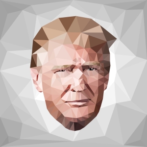 portrait Donald John Trump candidate low poly U.S.