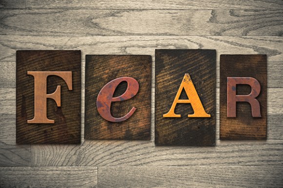 Fear Concept Wooden Letterpress Type