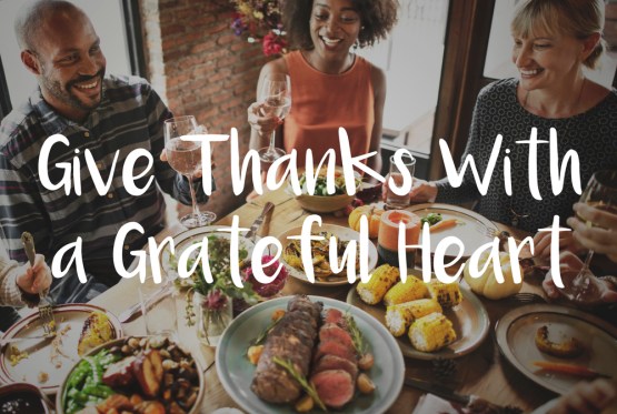 Thnaksgiving Blessing Celebrating Grateful Meal Concept